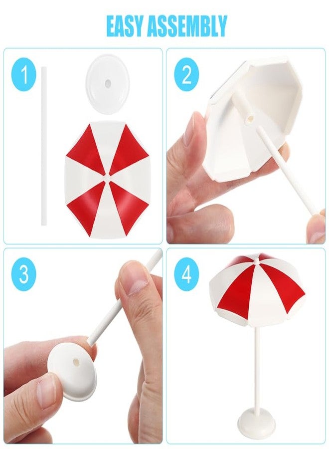 IMIKEYA Dollhouse Pool Set Miniature Furniture Dollhouse Decor Beach Chair Swim Ring Easy Assembly - Image 5